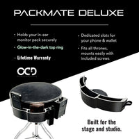 Thumbnail for PackMate Deluxe - Otter Custom Design - IEM Pack Holder Drum Throne - Monitor Beltpack Drum Chair clip-on - Fischer Amp - Behringer PM1 P2 - Shure - Sennheiser - Porter & Davies, Pork Pie, Roland, Tama, Gibraltar, DW, Sonor, Gretsch, Noble & Cooley, Yamaha, Mapex, Pearl, Premier, Ludwig Percussion, Roc N Soc, Ahead