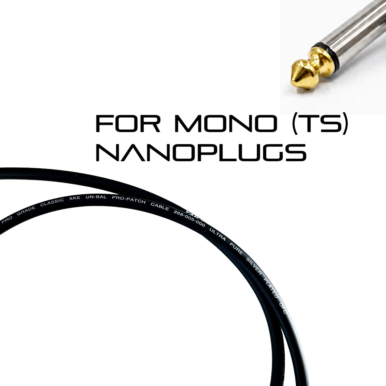 Van Damme XKE Mono Patch Cable for NanoPlug Jacks - Per Meter