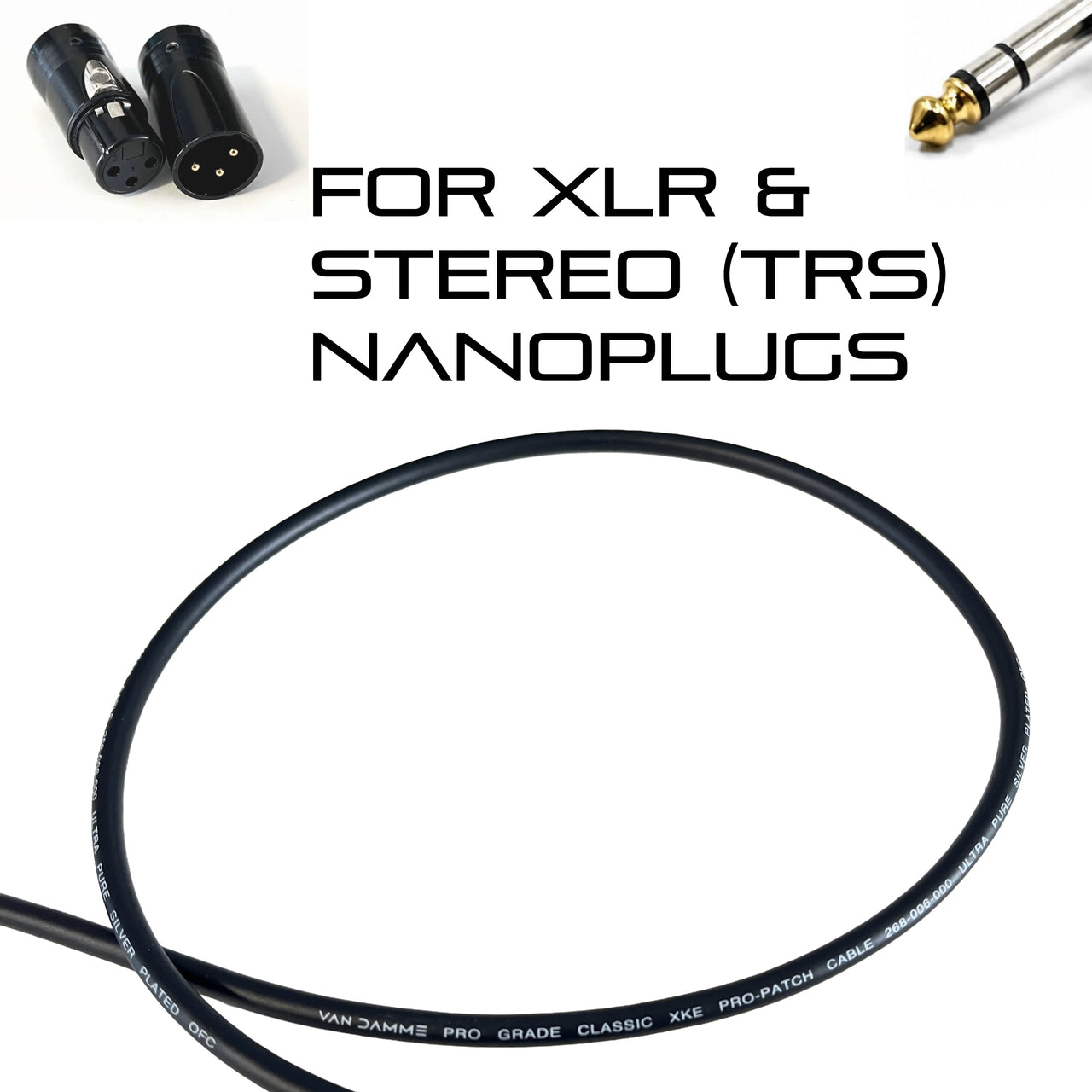 Van Damme XKE Stereo Patch Cable for NanoPlug XLR & Jacks - Per Meter