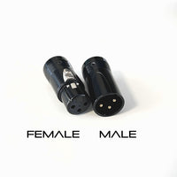 Thumbnail for NanoPlug compact angled XLR male to female adapter, low-profile audio connector for tight spaces