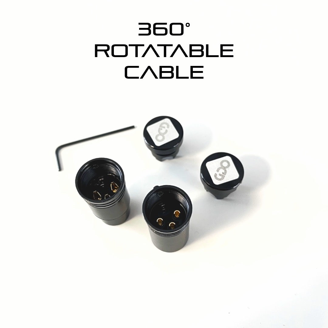 Right-angle XLR audio connector NanoPlug for small spaces and clean cable management in pro audio setups