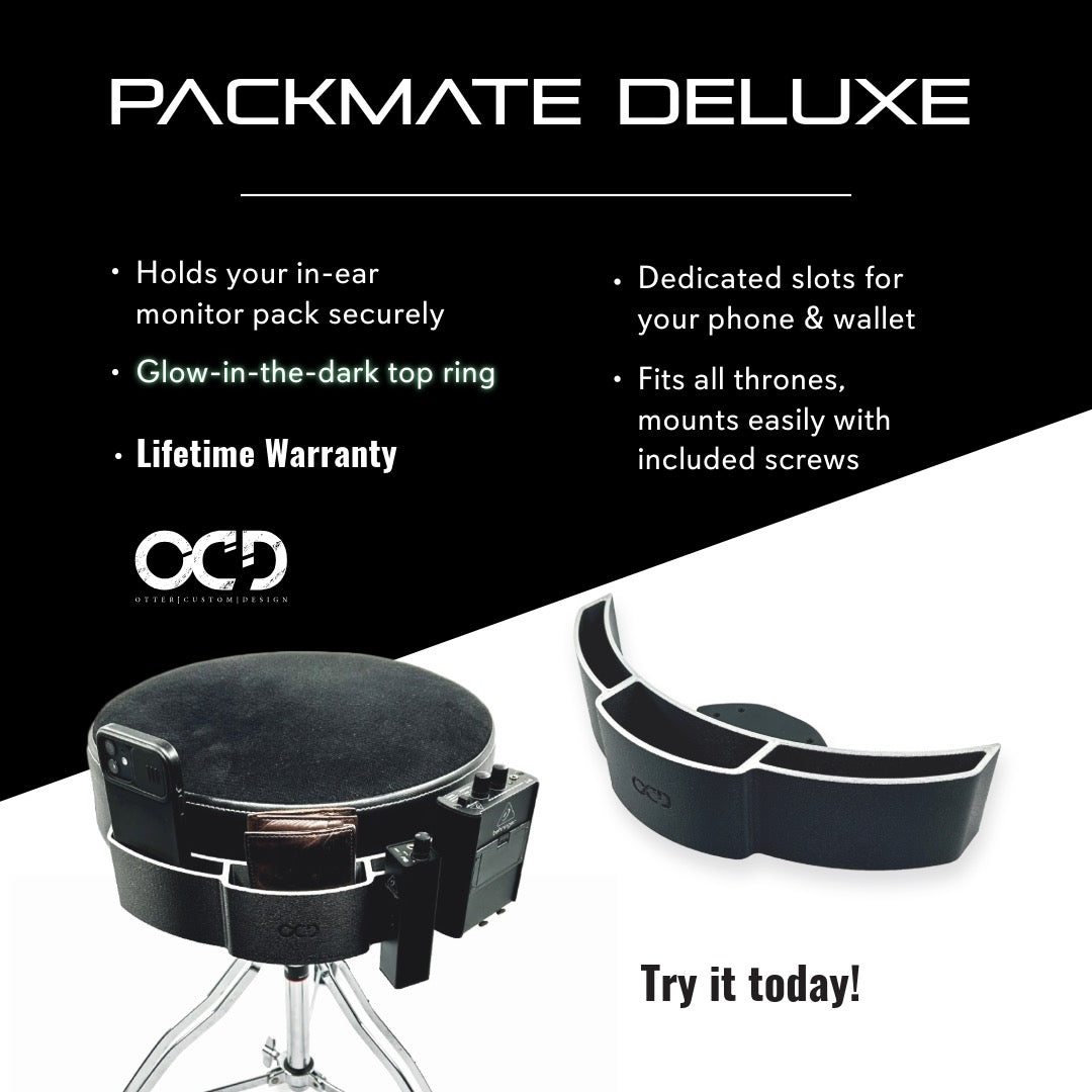 PackMate Pro IEM Pack Holder For Your Drum Throne Otter Custom Design PackMate Pro IEM Pack Holder For Your Drum Throne Otter Custom Design