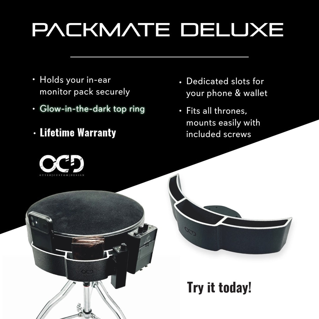 PackMate Pro IEM Pack Holder For Your Drum Throne Otter Custom Design PackMate Pro IEM Pack Holder For Your Drum Throne Otter Custom Design