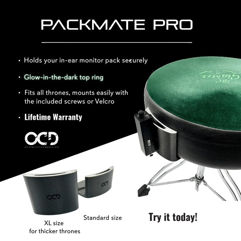 PackMate Pro IEM Pack Holder For Your Drum Throne Otter Custom Design PackMate Pro IEM Pack Holder For Your Drum Throne Otter Custom Design
