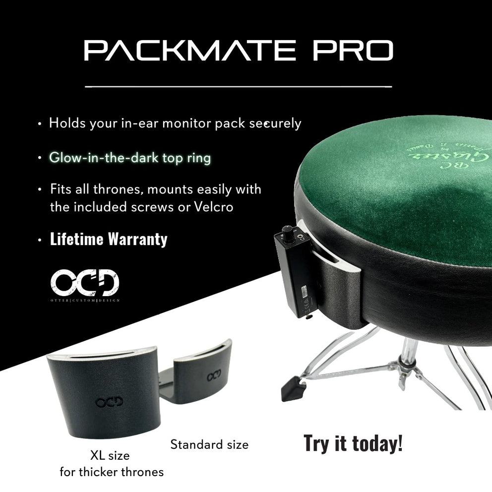PackMate Pro IEM Pack Holder For Your Drum Throne Otter Custom Design PackMate Pro IEM Pack Holder For Your Drum Throne Otter Custom Design